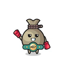 money sack boxer mascot character