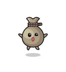 money sack character is jumping gesture