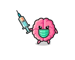 illustration of the brain to fight the virus