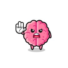 brain character doing stop gesture