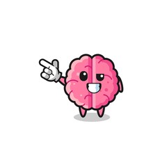 brain mascot pointing top left
