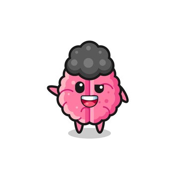 brain character as the afro boy