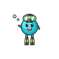 the exercise ball diver cartoon character