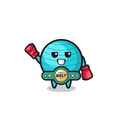 exercise ball boxer mascot character