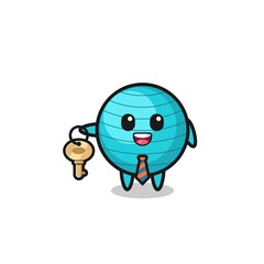 cute exercise ball as a real estate agent mascot
