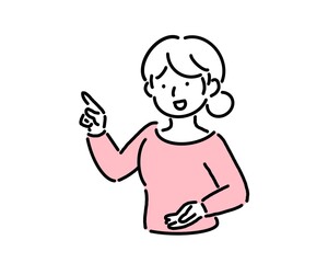 指をさす女性