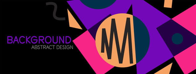 Abstract background. Blocks, lines, triangles, circles composition. Techno or business concept for wallpaper, banner, background, landing page