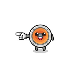 loudspeaker cartoon with pointing left gesture