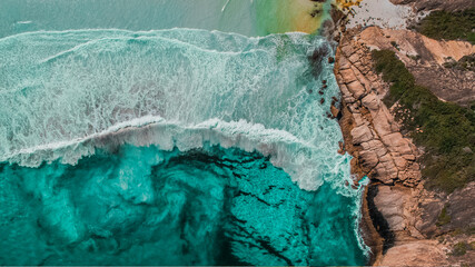 Drone shot of Thistle Cove Cape Le Grand Western Australia