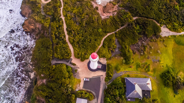 Drone shot of Aireys Inlet Lighthouse Victoria Australia