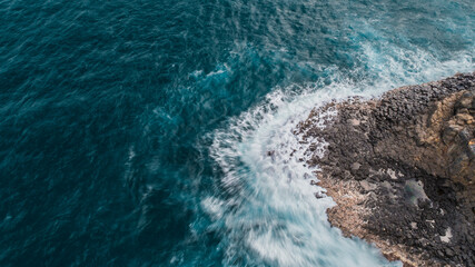 Long Exposure Drone Shot of Blow Hole Point New South Wales Australia