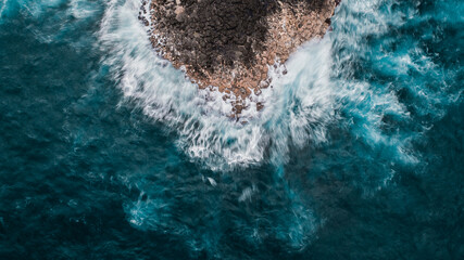 Long Exposure Drone Shot of Blow Hole Point New South Wales Australia