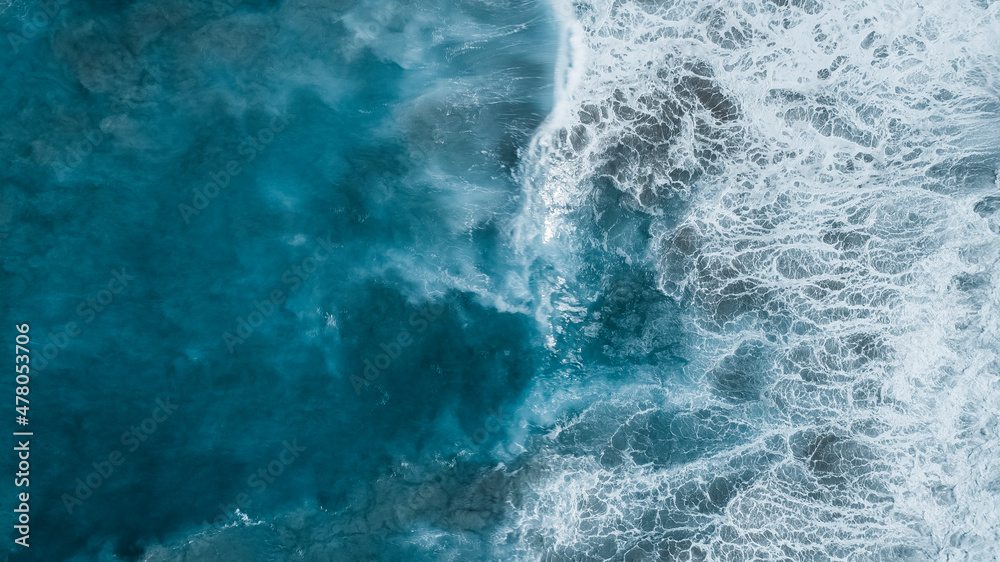 Wall mural stylized drone shot of cronulla beach waves sydney australia