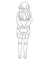 後ろに本命チョコを隠す女の子