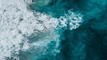 Stylized Drone shot of Cronulla Beach Waves Sydney Australia