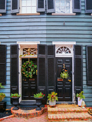 Pair of Doors during the Holidays 