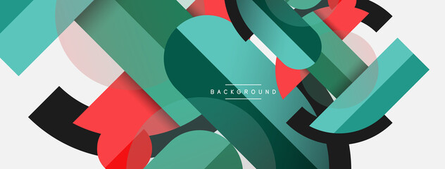 Round geometric shapes lines and circles. Vector template for wallpaper banner background or landing page