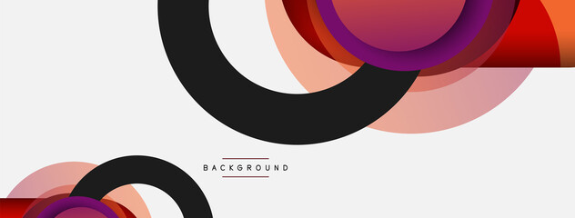 Creative geometric wallpaper. Minimal abstract background. Circles composition vector illustration for wallpaper banner background or landing page