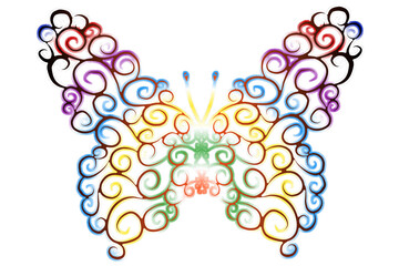 Beautiful gradient colourful butterfly design  illustration for wallpaper background ads clothing or presentation template