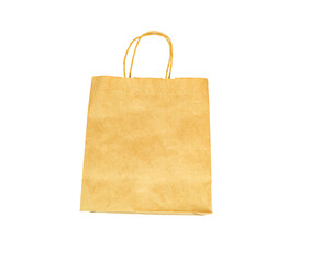 One isolated paper eco friendly kraft bag on white background front view