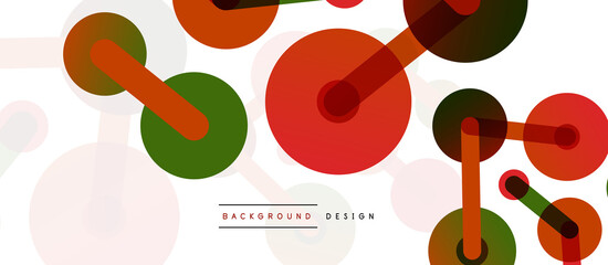 Abstract background. Round dots connected by lines. Trendy techno business template for wallpaper, banner, background or landing