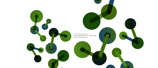 Abstract background. Round dots connected by lines. Trendy techno business template for wallpaper, banner, background or landing