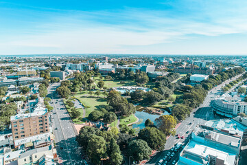 Fototapeta na wymiar Drone Shot of Sydney CBD (Victoria Park)