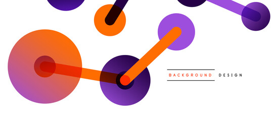 Line points connections geometric abstract background. Circles connected by lines. Trendy techno business template for wallpaper, banner, background or landing