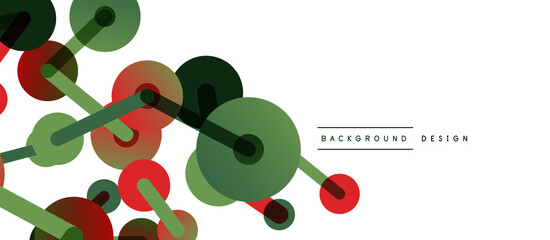 Abstract background. Round dots connected by lines. Trendy techno business template for wallpaper, banner, background or landing
