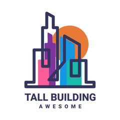 Illustration vector graphic of Tall Building, good for logo design