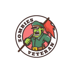 Illustration vector graphic of Zombie Veteran, good for logo design