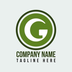 G letter mark vector logo design. G text logo in circle shape background.