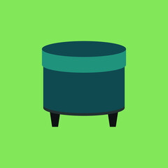 Storage Stool Cartoon Flat Vector Illustration