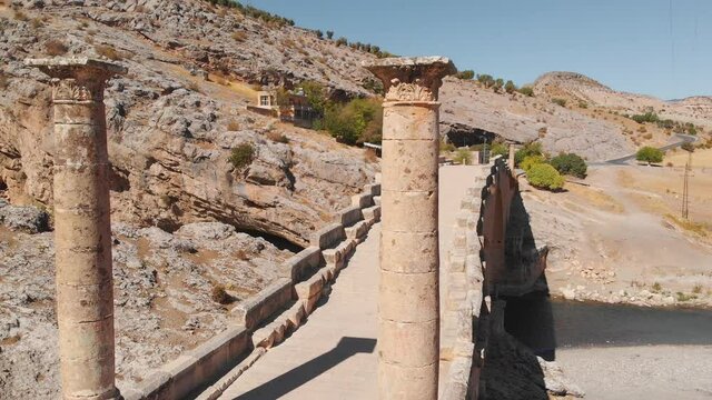 Severan Bridge historic Roman bridge in Adiyaman province, Southeastern Turkey.