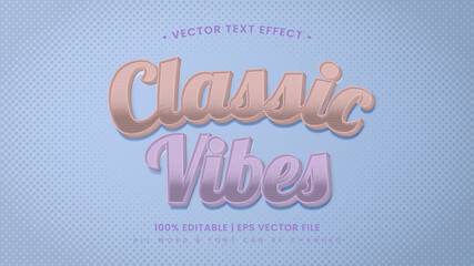 Classic Vibes Retro 3d Editable Text Style Effect
