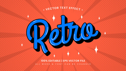 Retro 3d Editable Text Style Effect