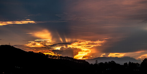 sunset in the mountains
