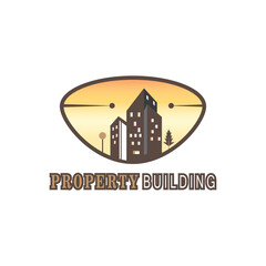 Naklejka premium property logo illustration house real estate design vector