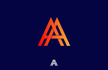 combination of alphabet letter a and a, aa logo design - obrazy, fototapety, plakaty