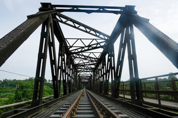 Fototapeta na wymiar Railway track in Manek Urai, Kelantan, Malaysia