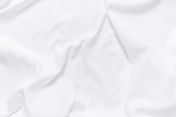 Naklejka premium Abstract white fabric texture background. Cloth soft wave. Creases of satin, silk, and cotton.
