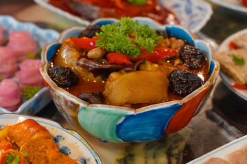 Traditional cuisine at Tet holiday of Center Vietnam family