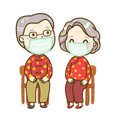 Cartoon Chinese Couple Character Vector.