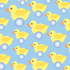 Naklejka premium baby seamless pattern with duckling