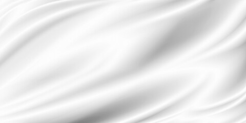 White luxury fabric background with copy space 3D illustration