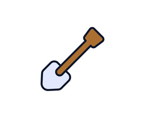 Shovel flat icon. Single high quality outline symbol for web design or mobile app.  House thin line signs for design logo, visit card, etc. Outline pictogram EPS10
