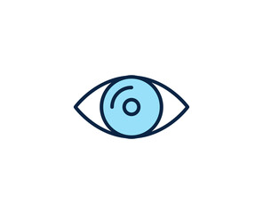 Eye flat icon. Thin line signs for design logo, visit card, etc. Single high-quality outline symbol for web design or mobile app. Marketing outline pictogram.