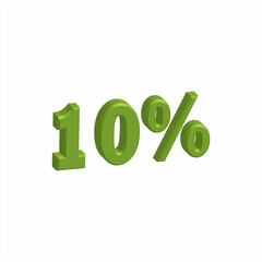 illustration of 3D Number for Discount from a font set with the background.