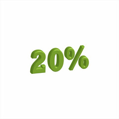 illustration of 3D Number for Discount from a font set with the background.
