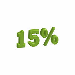 illustration of 3D Number for Discount from a font set with the background.